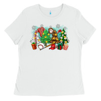 White christmas trees with baseball Ladies Tee - Zillion Design Studio