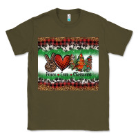 Army Green Peace Love Christmas Trees Classic Tee - Jasminsmagicworld