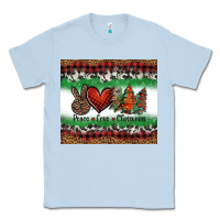 Dusty Blue Peace Love Christmas Trees Classic Tee - Jasminsmagicworld