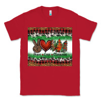 Red Peace Love Christmas Trees Classic Tee - Jasminsmagicworld