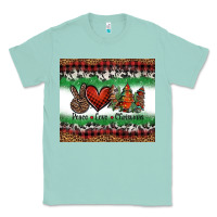 Seafoam Peace Love Christmas Trees Classic Tee - Jasminsmagicworld