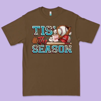 Tis' The Season Baseball Premium Tee Designed By Zillion Design Studio