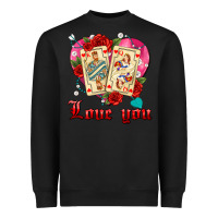 Black love you playing cards roses and pearls Heavyweight Sweatshirt - AdoDesignShop