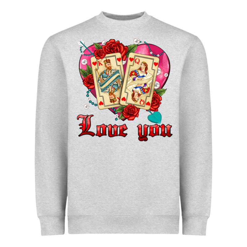 Love You Playing Cards Roses And Pearls Heavyweight Sweatshirt by AdoDesignShop | Teevron