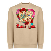 Mushroom love you playing cards roses and pearls Heavyweight Sweatshirt - AdoDesignShop