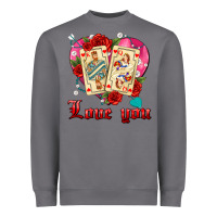 Storm love you playing cards roses and pearls Heavyweight Sweatshirt - AdoDesignShop