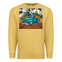 Antique Gold western farm truck cactus and sunflowers Premium Sweatshirt - Jasminsmagicworld