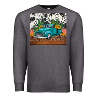 Charcoal Heather western farm truck cactus and sunflowers Premium Sweatshirt - Jasminsmagicworld