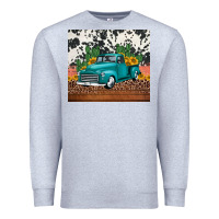 Heather Grey western farm truck cactus and sunflowers Premium Sweatshirt - Jasminsmagicworld