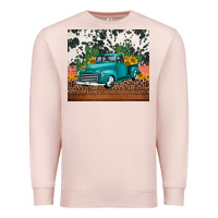 Pale Pink western farm truck cactus and sunflowers Premium Sweatshirt - Jasminsmagicworld