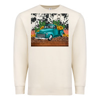 Sandshell western farm truck cactus and sunflowers Premium Sweatshirt - Jasminsmagicworld