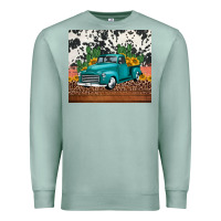 Seafoam western farm truck cactus and sunflowers Premium Sweatshirt - Jasminsmagicworld