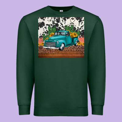 Western Farm Truck Cactus And Sunflowers Premium Sweatshirt Designed By Jasminsmagicworld