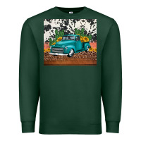 Sports Green western farm truck cactus and sunflowers Premium Sweatshirt - Jasminsmagicworld