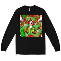 Black Christmas unicorn and gift box Long Sleeve Tee - NancyCooperArtShop