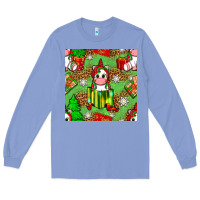 Colony Blue Christmas unicorn and gift box Long Sleeve Tee - NancyCooperArtShop