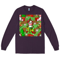 Plum Christmas unicorn and gift box Long Sleeve Tee - NancyCooperArtShop