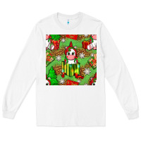 White Christmas unicorn and gift box Long Sleeve Tee - NancyCooperArtShop