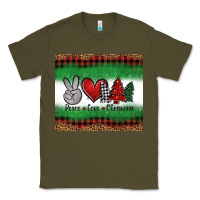 Army Green Peace Love Christmas Trees Classic Tee - Jasminsmagicworld