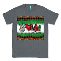 Charcoal Heather Peace Love Christmas Trees Classic Tee - Jasminsmagicworld