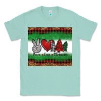 Seafoam Peace Love Christmas Trees Classic Tee - Jasminsmagicworld