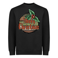Black Merry Christmas Heavyweight Sweatshirt - JahusDesignShop