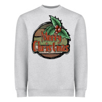 Heather Grey Merry Christmas Heavyweight Sweatshirt - JahusDesignShop
