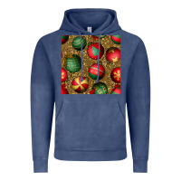 Vintage Denim christmas ornaments and leopard seamless pattern Vintage Hoodie - BundleAndBundleShop