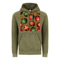 Vintage Olive christmas ornaments and leopard seamless pattern Vintage Hoodie - BundleAndBundleShop