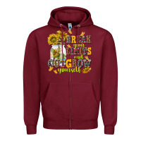 Burgundy break your limits and outgrow yourself Zipper Hoodie - NancyCooperArtShop