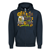 Navy break your limits and outgrow yourself Zipper Hoodie - NancyCooperArtShop