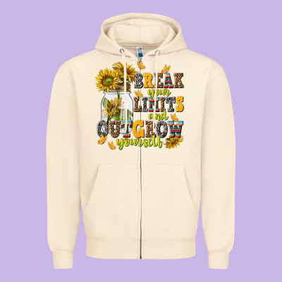 Break Your Limits And Outgrow Yourself Zipper Hoodie Designed By Nancycooperartshop