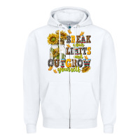 White break your limits and outgrow yourself Zipper Hoodie - NancyCooperArtShop
