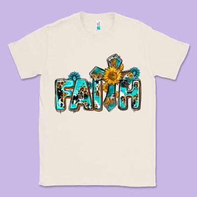 Faith With Cross Ado Classic Tee Designed By Adodesignshop