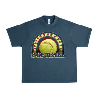 Midnight Navy softball rainbow Urban Heavy Tee - JahusDesignShop