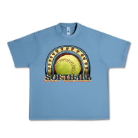 Pebble Blue softball rainbow Urban Heavy Tee - JahusDesignShop
