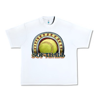 White softball rainbow Urban Heavy Tee - JahusDesignShop