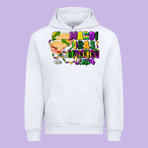 Mardi Gras Drinking Team Margaritas Urban Hoodie Designed By Cowgirlartshop