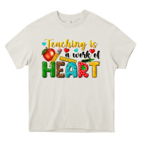 Cream teaching is a work of heart tbw Heavy Core Tee - texasbilliewilder