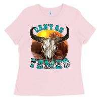 Bubblegum Pink cant be tamed Ladies Tee - texasbilliewilder