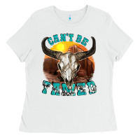 White cant be tamed Ladies Tee - texasbilliewilder