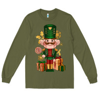 Army Green Christmas Nutcracker Long Sleeve Tee - NancyCooperArtShop