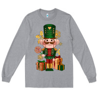 Heather Grey Christmas Nutcracker Long Sleeve Tee - NancyCooperArtShop