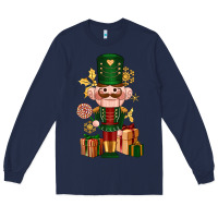 Navy Christmas Nutcracker Long Sleeve Tee - NancyCooperArtShop