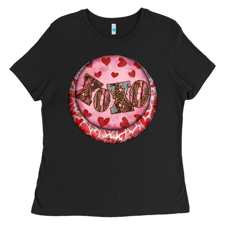 Western Valentine's Day Xoxo Round Earrings Ladies Tee by RanaPortraitStore | Teevron