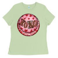Matcha Western valentine's day xoxo round earrings Ladies Tee - RanaPortraitStore