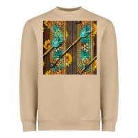 Mushroom aztec and sunflowers Heavyweight Sweatshirt - BundleAndBundleShop