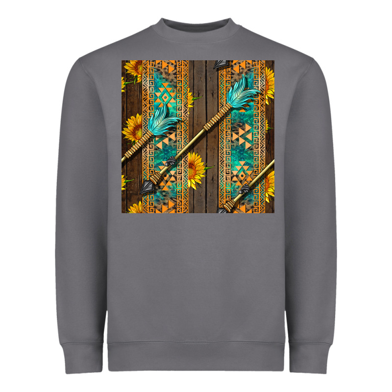 Aztec And Sunflowers Heavyweight Sweatshirt by BundleAndBundleShop | Teevron