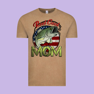 Reel Cool Mom Fishing Vintage Tee Designed By Jasminsmagicworld