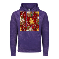 Cloud Purple christmas gingerbread cookie house seamless pattern Vintage Hoodie - BundleAndBundleShop